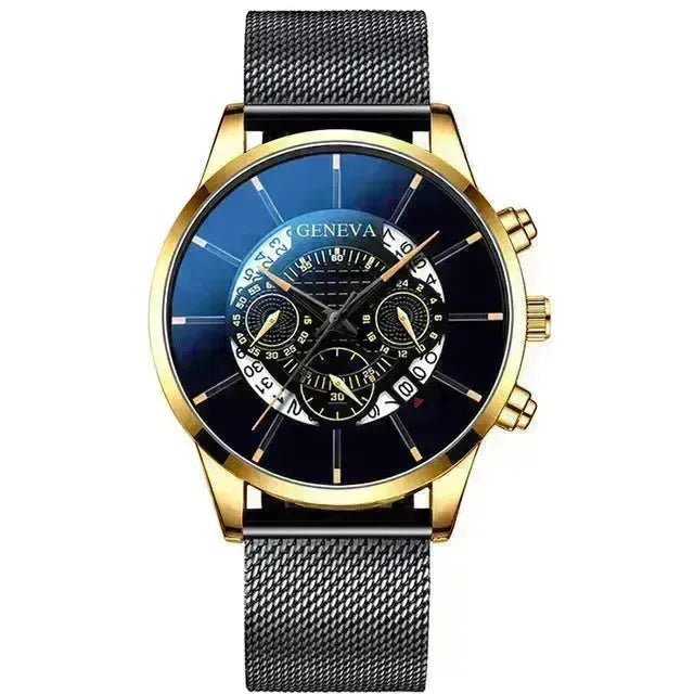 Montre de calendrier en maille en alliage