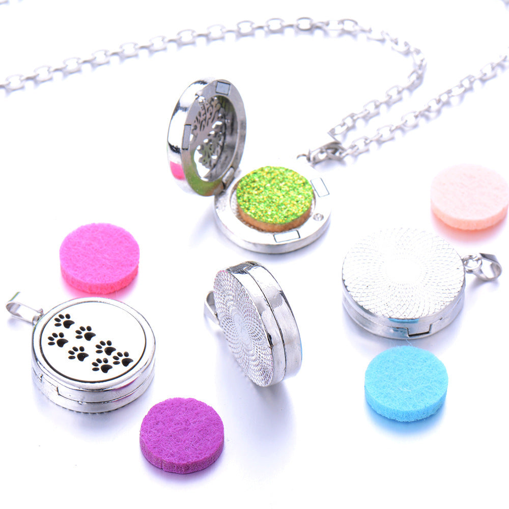 Open Round Hollow Perfume Box Necklace - EX-STOCK Canada