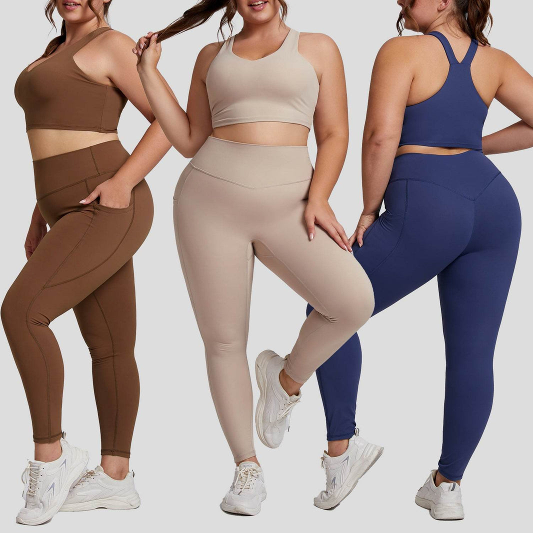 Plus Size Women Sports Workout Gym - Sleeveless Crop and Pant - EX-STOCK Canada