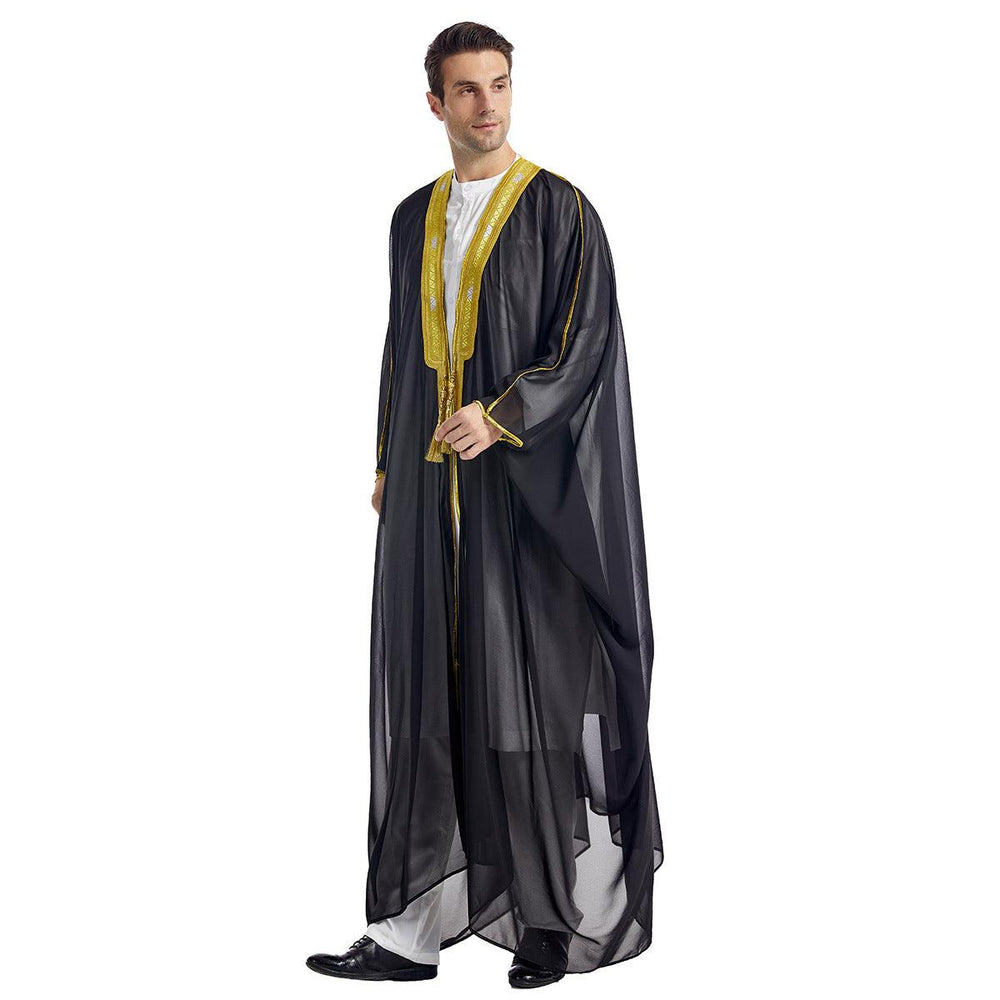 Robe pour hommes arabe brodée manches longues glands boules dorées châle en chiffonEX-STOCK Canada