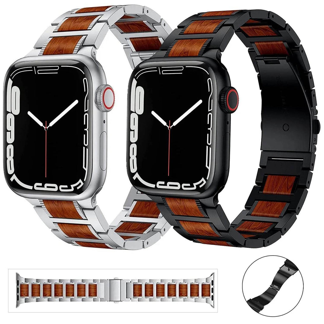Creative Stainless Steel Sandalwood Watch Strap - EX-STOCK Canada