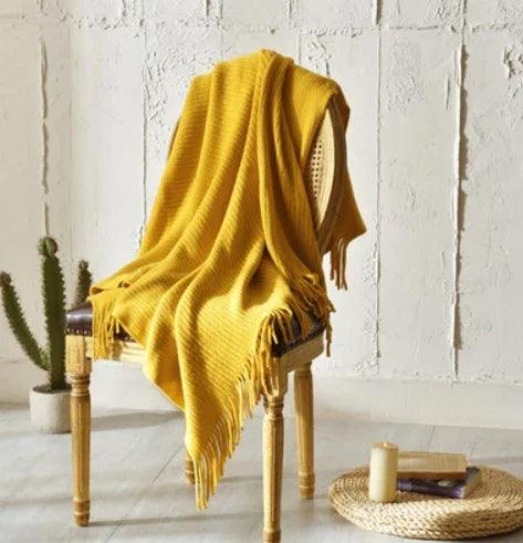 Piccola coperta lavorata a maglia con frange Coperta per pisolino Coperta per divanoEX-STOCK Canada