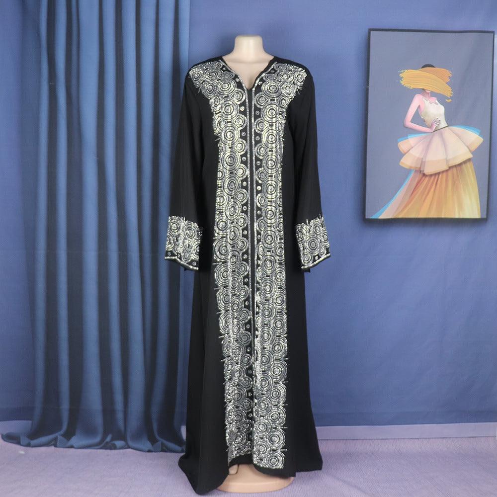 Robe Style Musulman Moyen-Orient Fashion Col V Perçage Chaud - EX-STOCK Canada