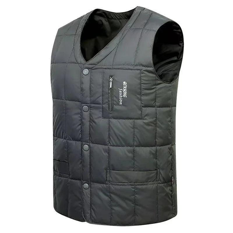 Gilet imbottito da uomo in piuma d'oca, taglie forti, caldo per autunno e invernoEX-STOCK Canada