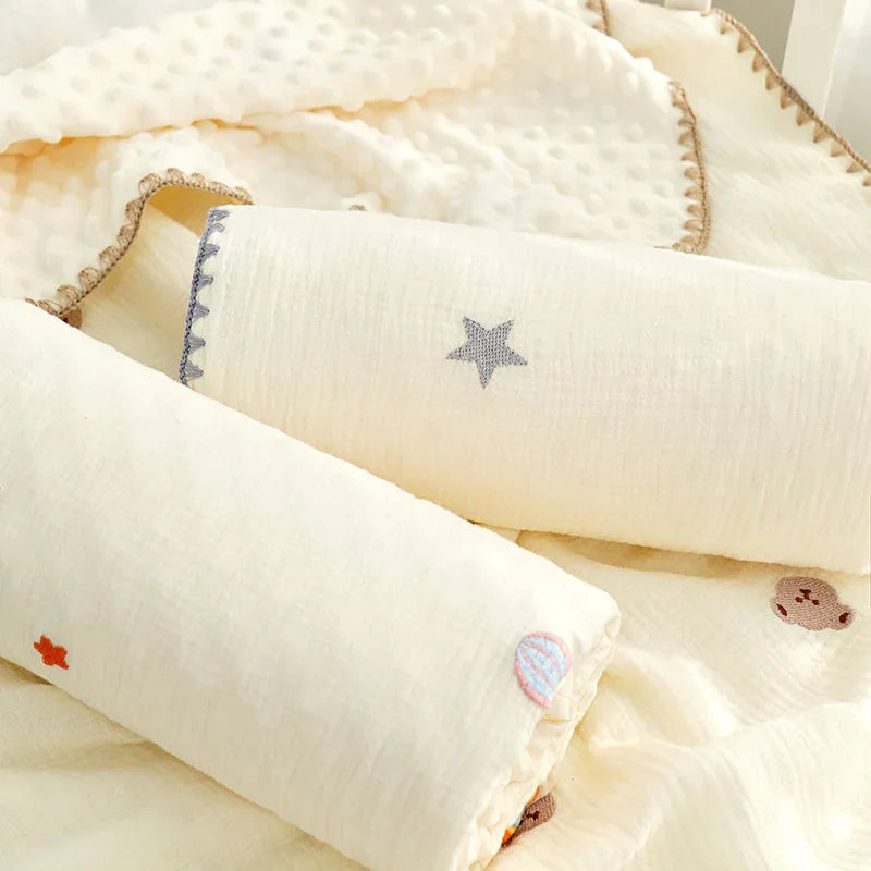 Doudou Blanket Baby Blanket Crepe Newborn Soothing Blanket EX-STOCK Canada