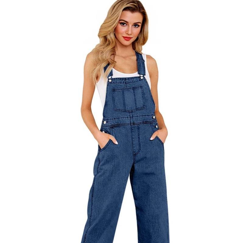 Loose Women's Denim Suspender Pants EX-STOCK Canada