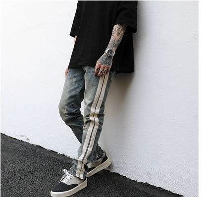 Distressed Retro Denim Jeans Pant Men - EX-STOCK Canada