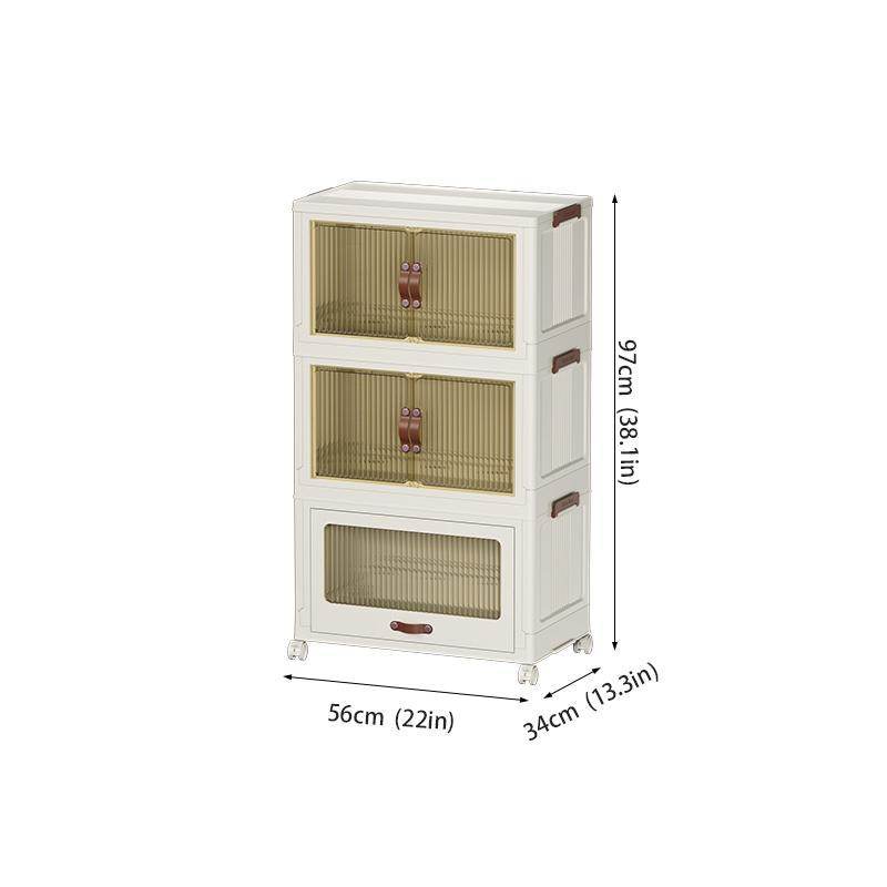 Baby Safety Transparent Opening Lid Indoor Home Decoration Storage Cabinet With Wheels - EX-STOCK Canada