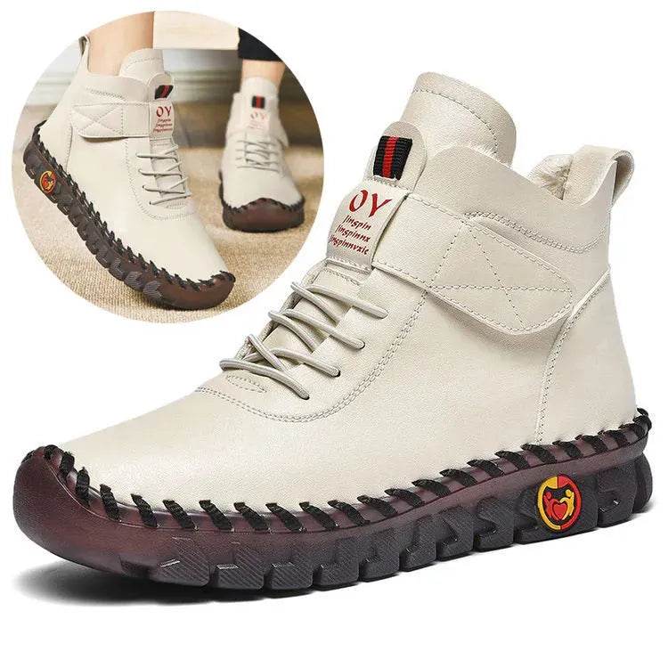Women Snow Boots Winter Warm Lace Up Plush Ankle Boots With Sewing Thread Design New Waterproof Non-slip Platform Cozy Shoes - EX-STOCK Canada