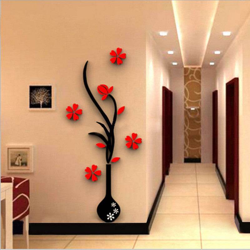 Creative vase acrylic 3D wall sticker Home Wall Decals - EX-STOCK Canada