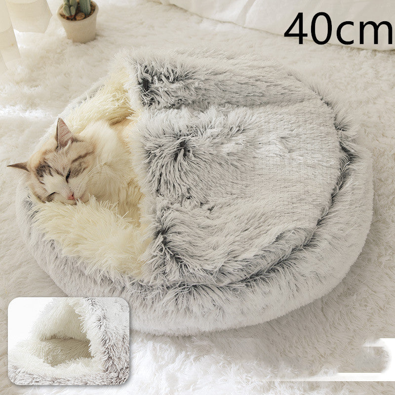 2 In 1 Dog And Cat Bed Pet Winter Bed Round Plush Warm Bed House Soft Long Plush Pets Bed Pet Products EX-STOCK Canada