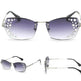 Fashion Trendy Classy Frameless Crystal Sunglasses Women Shades Rimless Rhinestone Sun Glasses Female diamonds Party Eyewear - EX-STOCK Canada
