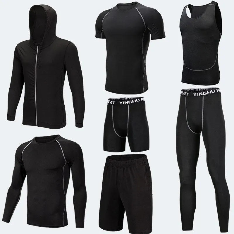 7pcs Compression Sport Fitness Workout Gym Outfit set for men - EX-STOCK CANADA