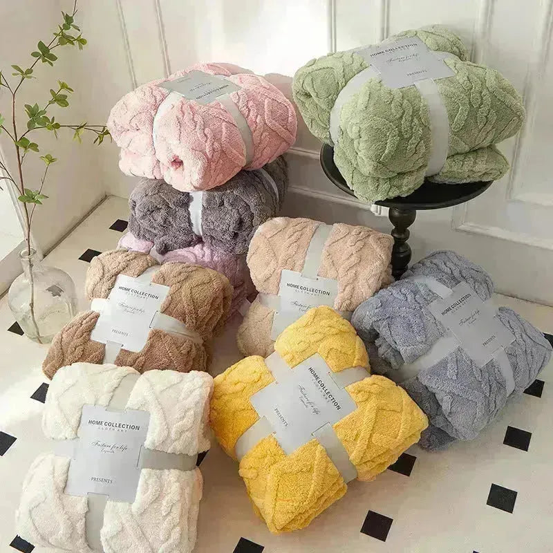 Couverture de canapé en velours de tour double face monocheuse couverture hivernale douce