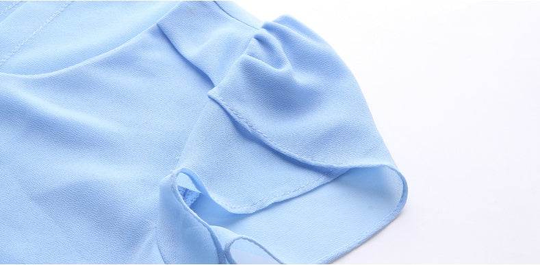 New Spring Summer Women Chiffon Loose Blouse top O-Neck Short sleeve Plus size - EX-STOCK Canada