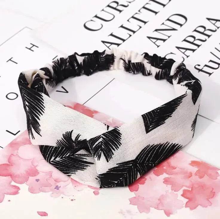Women Retro Style Knotted Hairband floral Print Cross Headband - EX-STOCK Canada