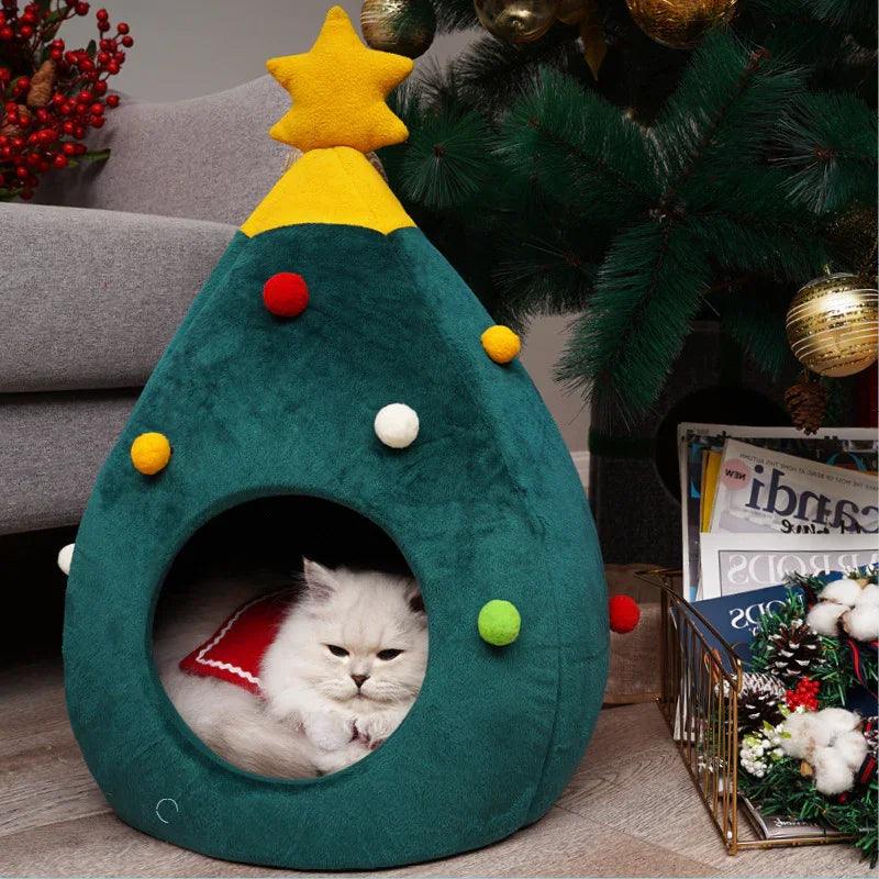 Cama para Mascotas Árbol de Navidad Nido de Mascota de Invierno Caliente Casa para Gatos Suministros para PerrosEX-STOCK Canada