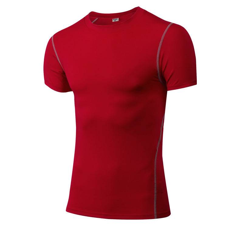 Solid color quick-drying bottoming short sleeve fitness t-shirt top - EX-STOCK Canada