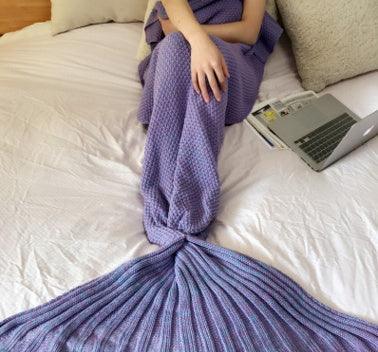 Hot Mermaid Blanket Handmade Knitted Sleeping Wrap TV Sofa Mermaid Tail Blanket Kids AdultBaby Crocheted Bag Bedding Throws Bag EX-STOCK Canada