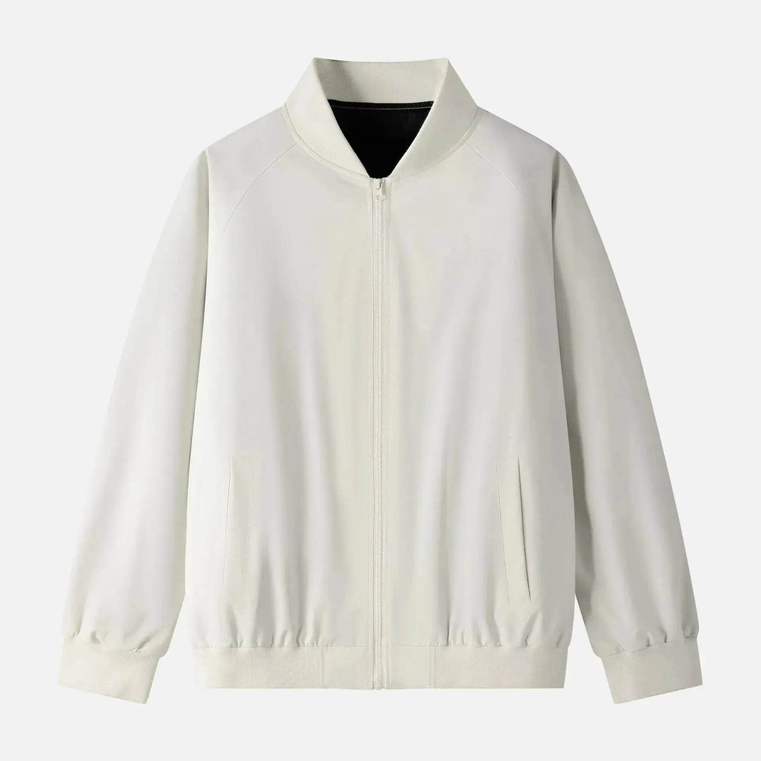 Autumn Casual All-matching Plain Baseball Uniform Cardigan Jacket Men - EX-STOCK Canada