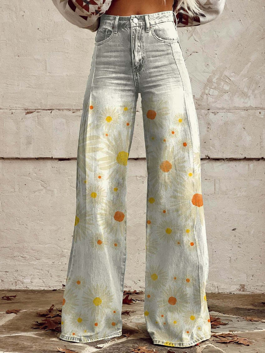 Plus-size Womens Casual Pants Lightweight Denim-look
