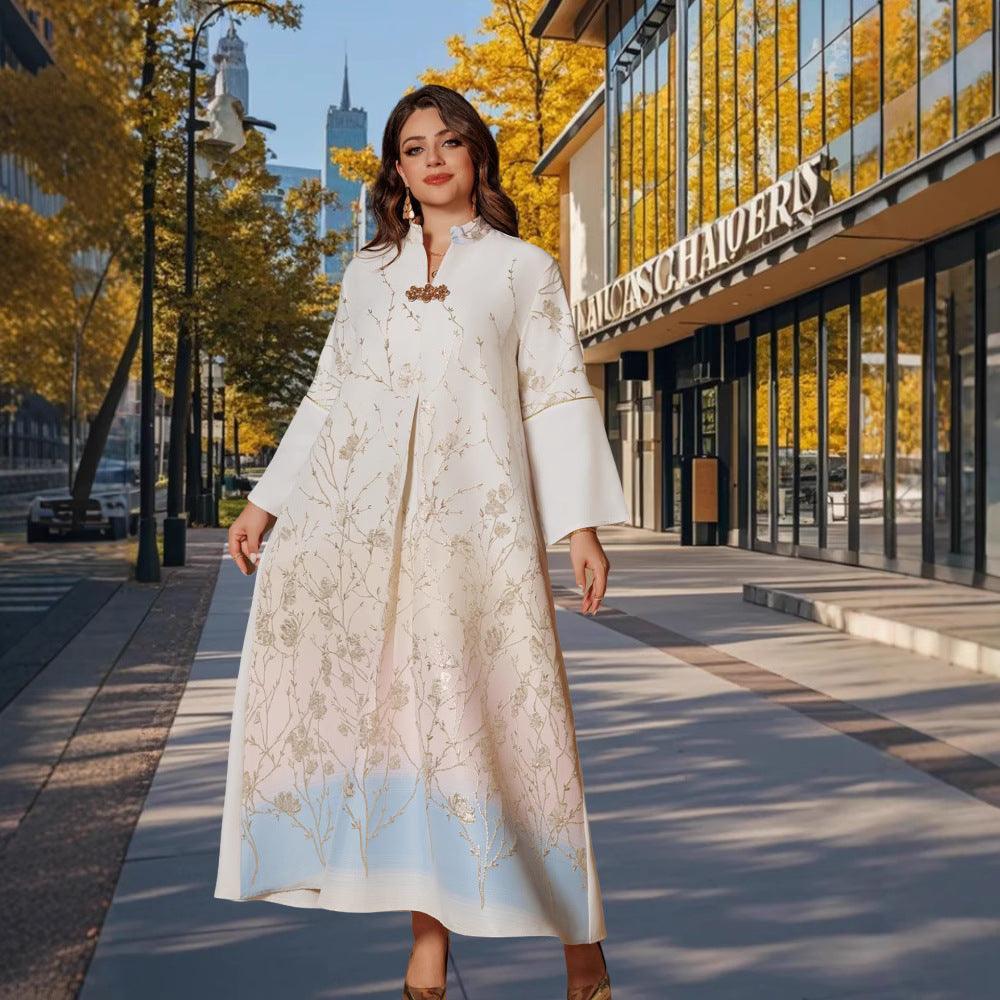 Robe pour femmes à col montant musulman du Moyen-Orient avec dégradé - EX-STOCK Canada