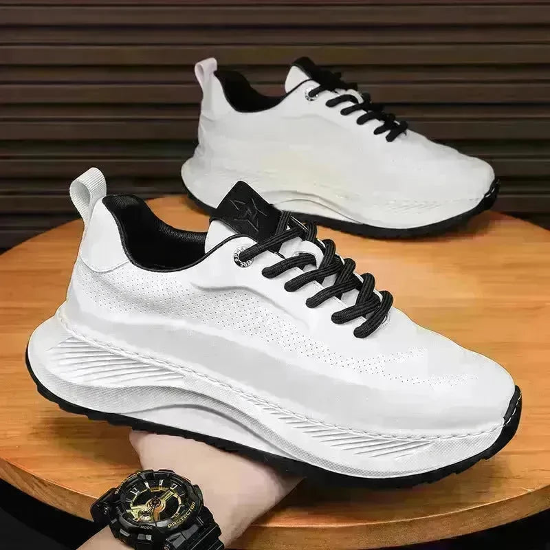 Men's Thick-soled Sports Running Shoes Casual Breathable Sneakers Lace-up Shoes - EX-STOCK CANADA