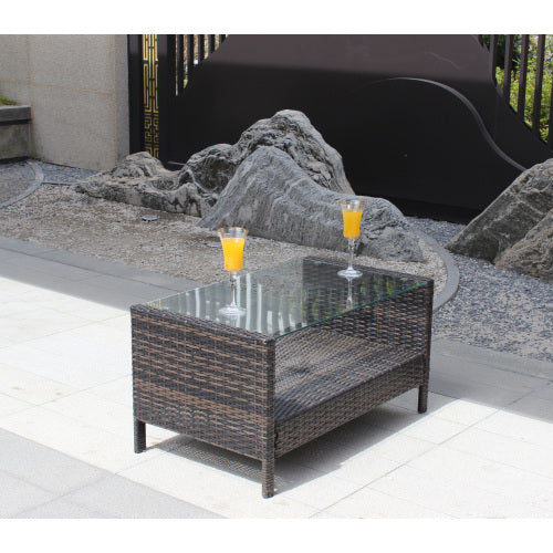 Outdoor-Patio-Möbel-Couchtisch mit klargespannter SicherheitsglasplatteEX-STOCK Canada