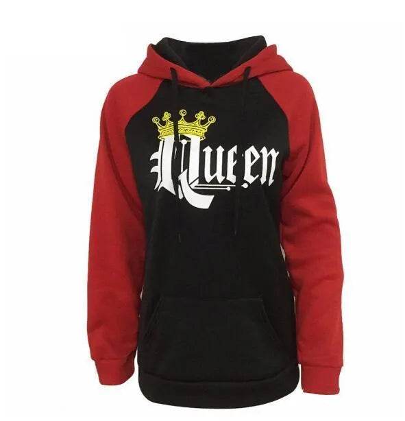 Women KING QUEEN King and Queen Crown Couple Color Block Sweatshirt - EX-STOCK Canada