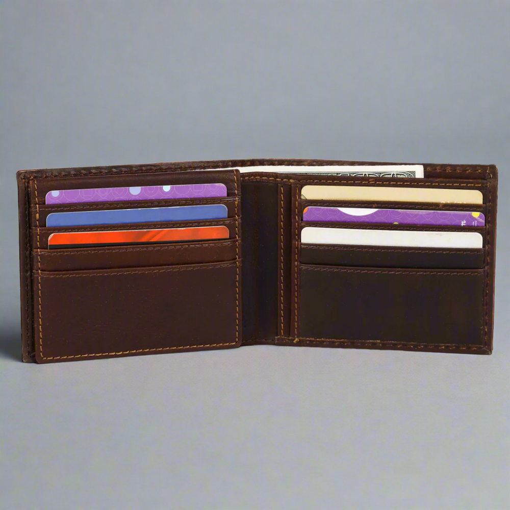 MET Men's Bifold Flip Up RFID Leather Wallet EX-STOCK Canada