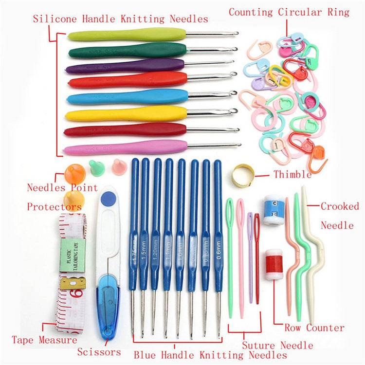 Crochet Set Handmade Wool Crochet Crochet Tool Set Combination Bag Metal Aluminum Yarn Needle - EX-STOCK Canada