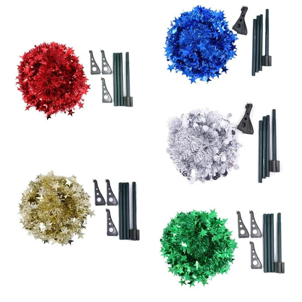 Artificial Tinsel Up Christmas Tree With Stand Gorgeous Collapsible Artificial Christmas Tree For Christmas Decorations - EX-STOCK Canada