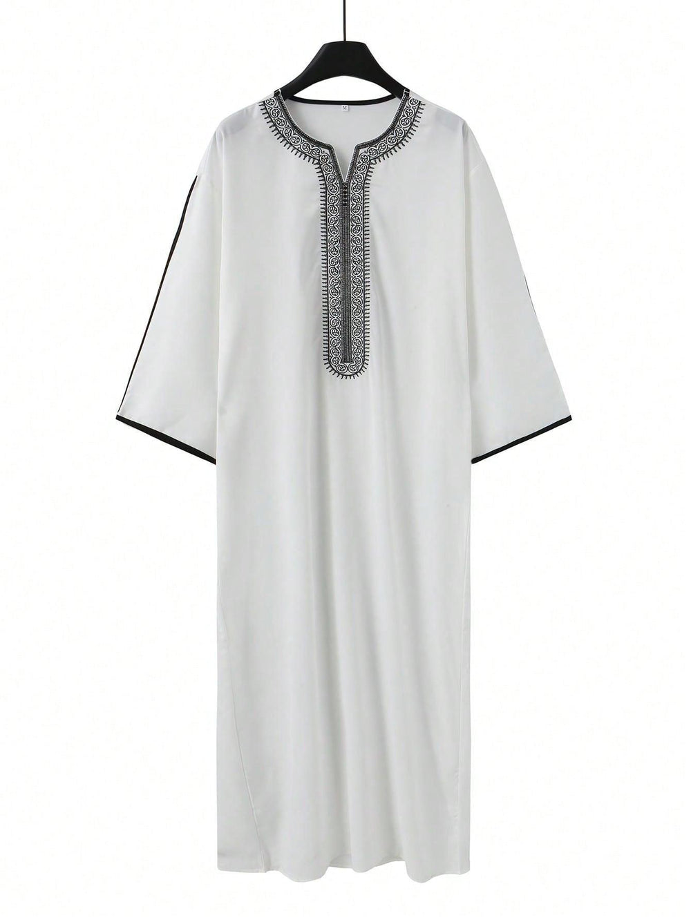 Traditional Arab Thobe for Men, Muslim Long Robe Middle Eastern Style