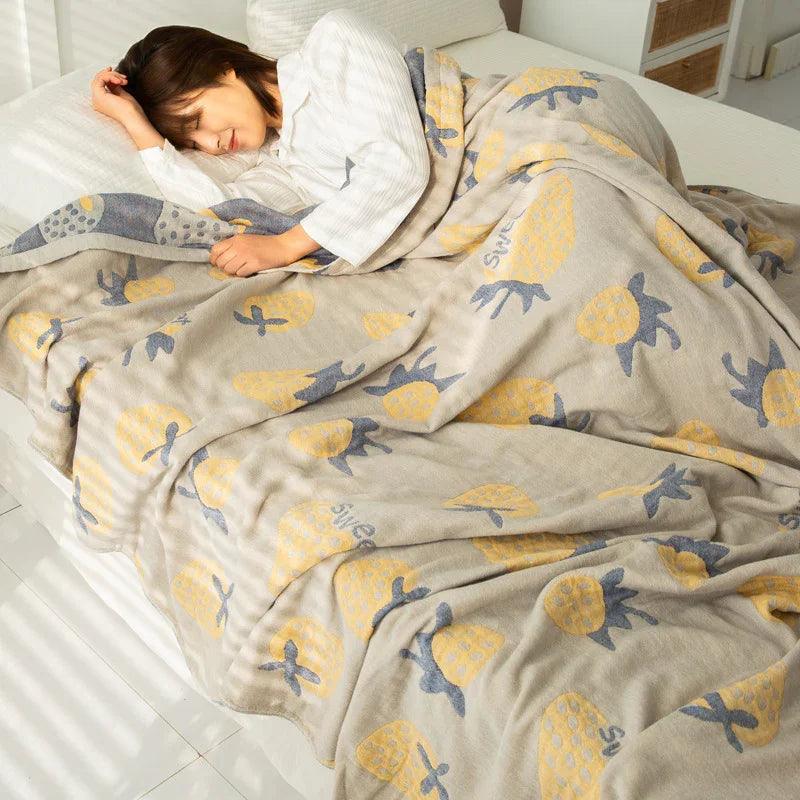 Couverture serviette en gaze de coton à quatre couches Couverture pour climatisation Couette fineEX-STOCK Canada