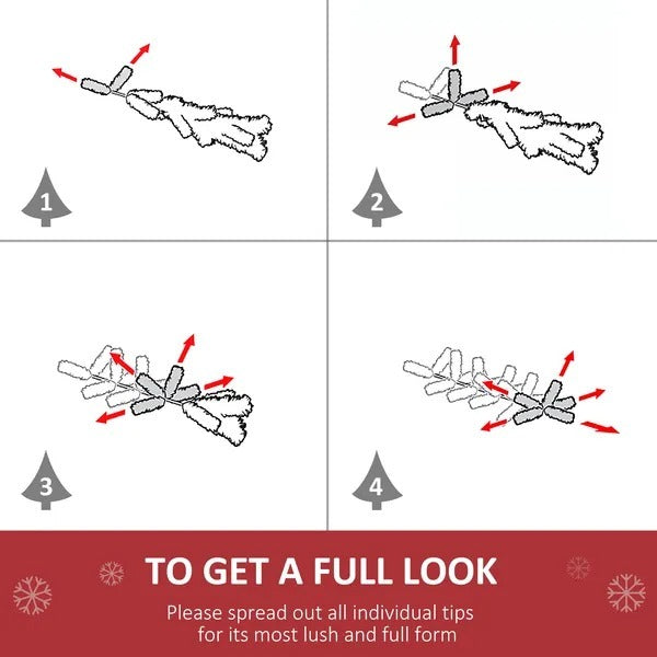 6ft Christmas Tree Unlit Artificial Spruce Full Tree With Solid Metal Stand EX-STOCK Canada