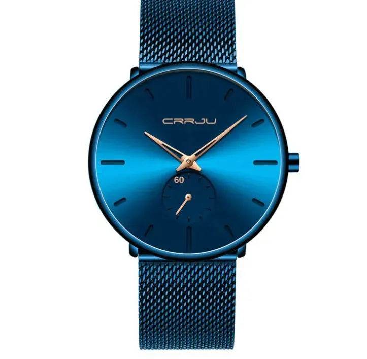 Simple ultra-thin watch round mesh belt watch - EX-STOCK Canada