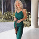 Women's Satin Drape Cowl Neck Sleeveless summer dress Strappy Cami Split Slit Party Midi Dress - EX-STOCK Canada