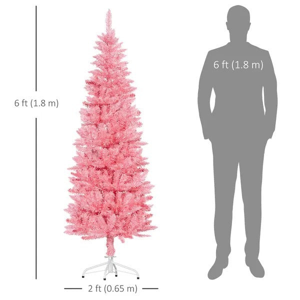 6ft Tall Pencil Artificial Christmas Tree With 479 Branch Tips With Steel Base EX-STOCK Canada