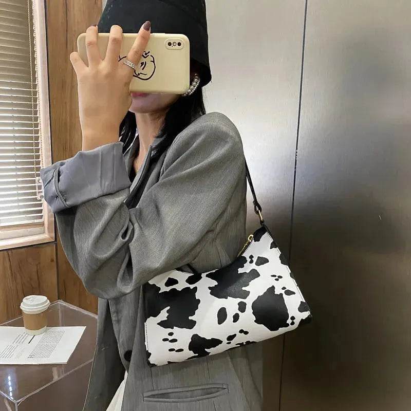 Fashionable Leather Small Leopard Print square underarm bag - EX-STOCK Canada