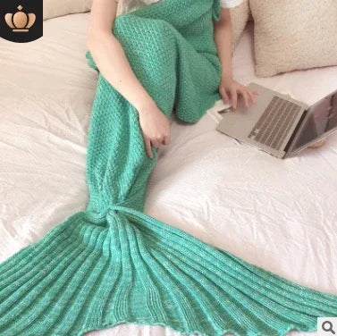Hot Mermaid Blanket Handmade Knitted Sleeping Wrap TV Sofa Mermaid Tail Blanket Kids AdultBaby Crocheted Bag Bedding Throws Bag EX-STOCK Canada