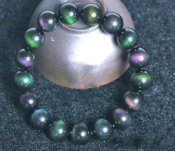Rainbow Purple Green Eye Obsidian Bracelet - EX-STOCK Canada