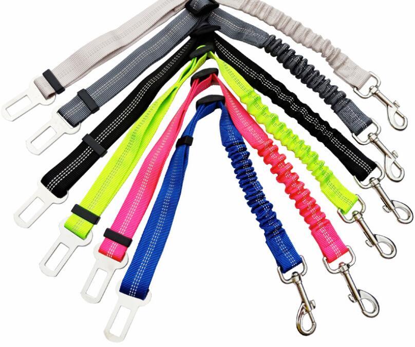 Adjustable Dog Seat Belt Dog Car Seatbelt Harness Leads Elastic Reflective Safety Rope EX-STOCK Canada