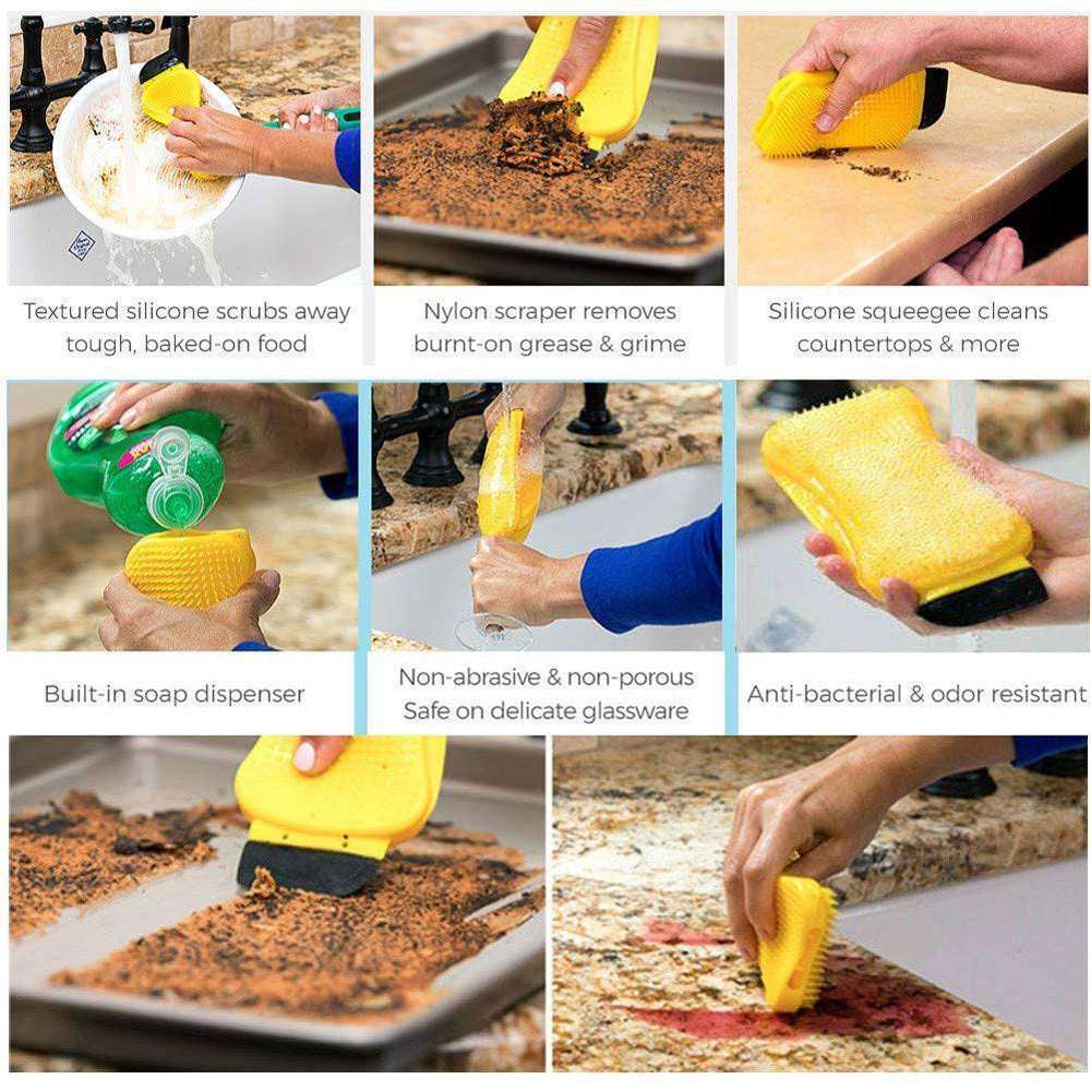 3-in-1 Sponge Hero Kitchen Scrub, Scrapes and Squeegees - EX-STOCK Canada