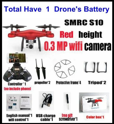 Sales Promotion WiFi 2MP Camera With S10 SMRC FPV Quadcopter Drone Helicopter UAV Micro Remote Control Toy RACER KIT Aircraft EX-STOCK Canada