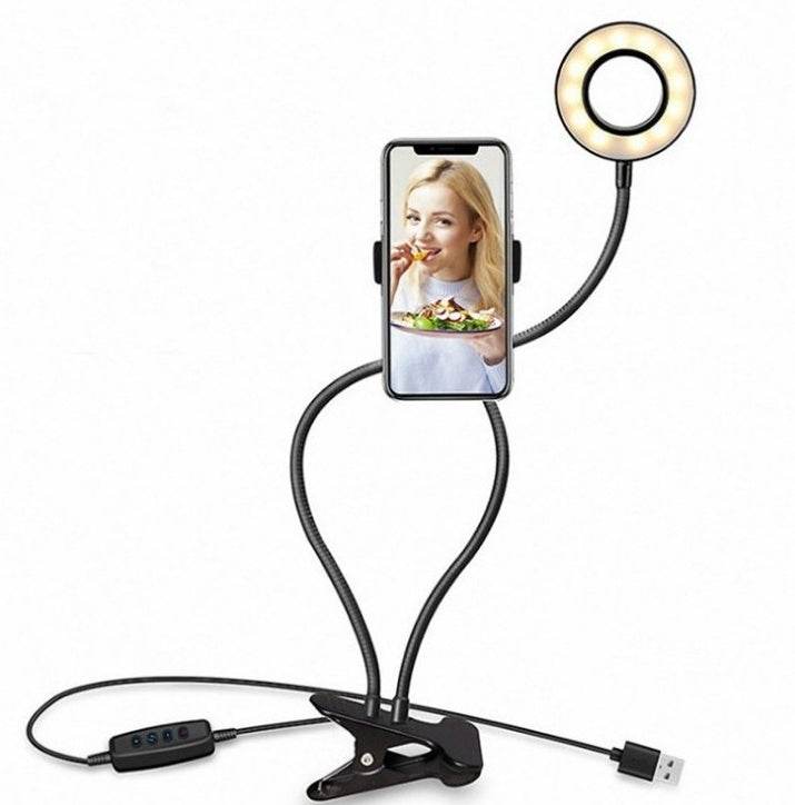 Live Streaming Light - LED Selfie Ring Light for Live Adjustable Makeup Light-8cm Stand - EX-STOCK Canada