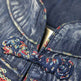 Elegant Classy Long Sleeve Denim dress with belt Flared Embroidered Jeans Dress - EX-STOCK Canada