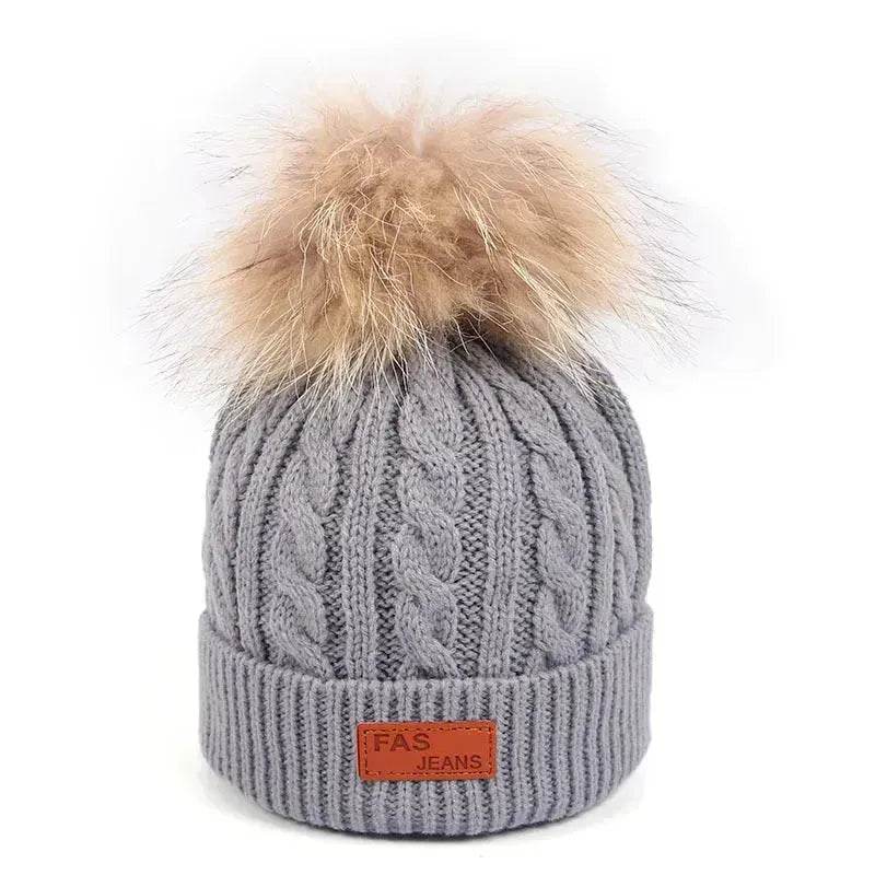 Children Winter Hat kids beanies Kids winter hat baby boy and girl warm woolen beanies faux fur beanies - EX-STOCK Canada