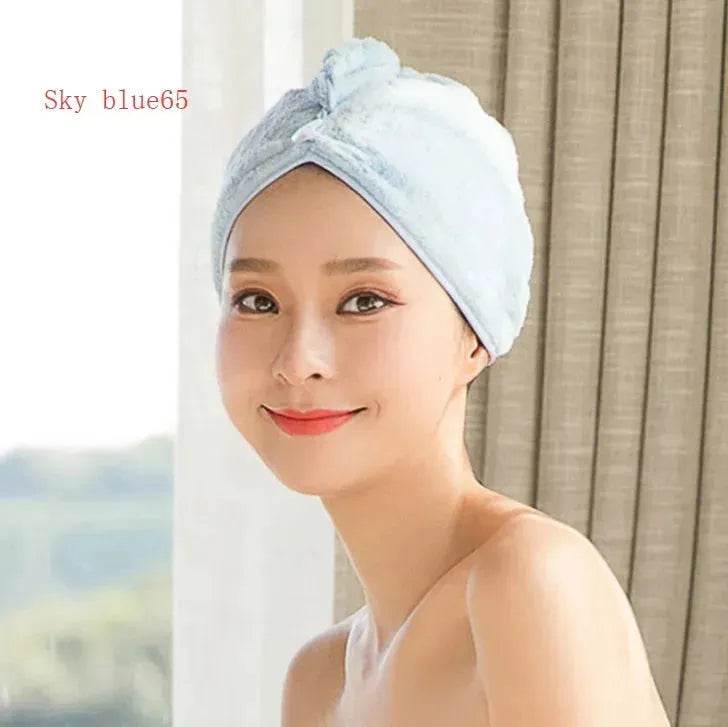 Women's Microfiber Hair Dryer Cap Absorbent Hair Towel. - EX-STOCK Canada
