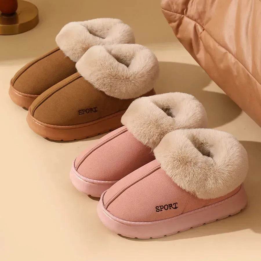Plush Cotton Shoes For Women Winter Warm Home Slippers Outdoor Snow Boots - EX-STOCK Canada