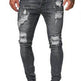 Slim fit Ripped Straight leg denim Jean Pant trousers for men - EX-STOCK Canada